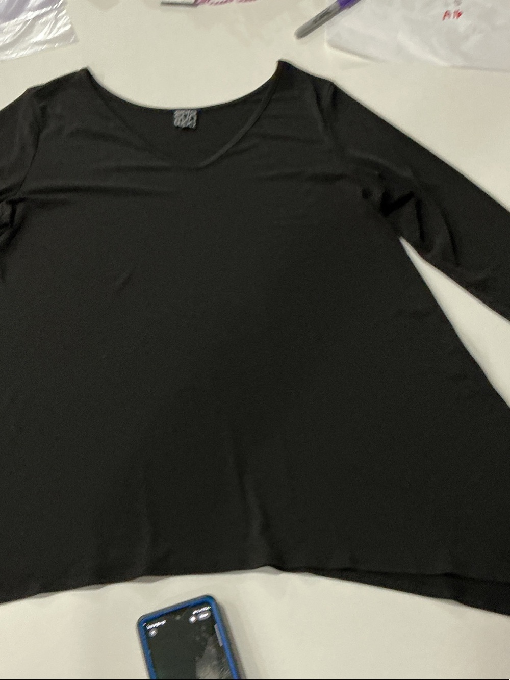 Clara Sun Woo Black Long Sleeve Scoop Neck Tunic